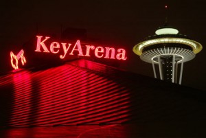 Key Arena is in the shadow of Seattle's iconic Space Needle landmark.