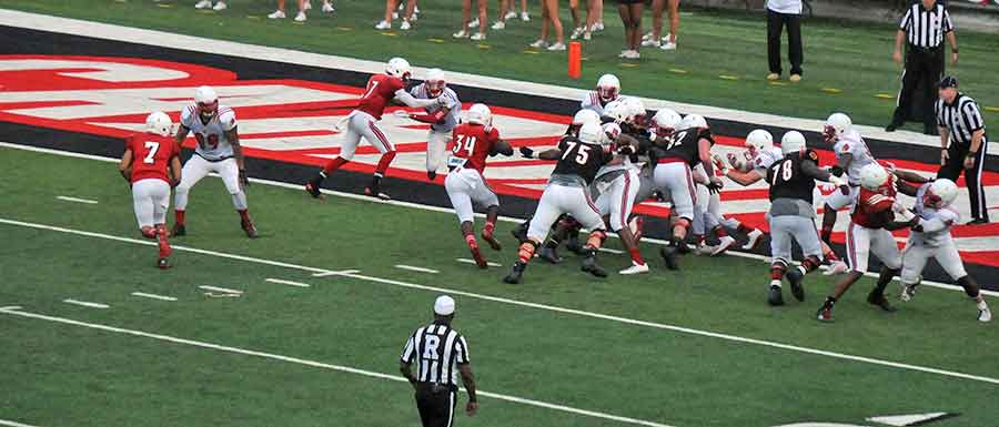 Jeremy Smith sees daylight and paydirt during the University of Louisville spring game.