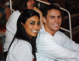 Kyle and Taraneh during their courtship at UofL, attending a soccer game in which Kyle's sister Katie was playing.