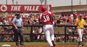 Brendan McKay rounds second after hitting his sixth home run. (Cindy Rice Shelton photo.)