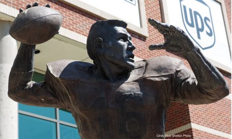 Johnny Unitas statue gets at least one more season in the north end zone.