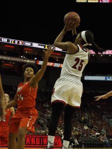 Asia Durr is back and feeling no pain for the University of Louisville women this season (Cindy Rice Shelton photo).
