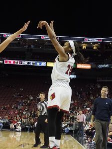 Asia Durr is hitting 52% of her 3-point attempts (Cindy Rice Shelton photo).