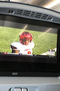 Lamar Jackson looking good on an eight-inch screen above the clouds.