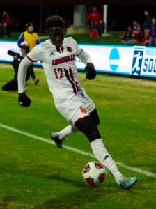Mohamed Thiaw put UofL ahead in the first half with his 12th goal of the season (Cindy Rice Shelton photo).